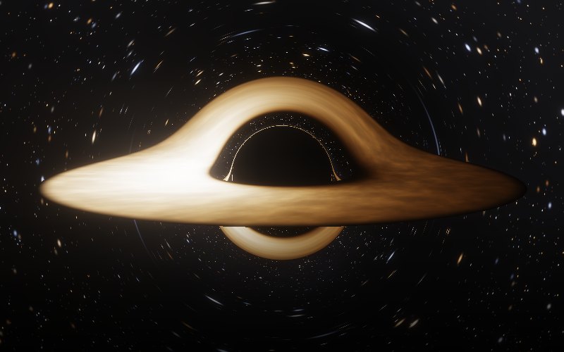 Disk rendered with relativistic light bending