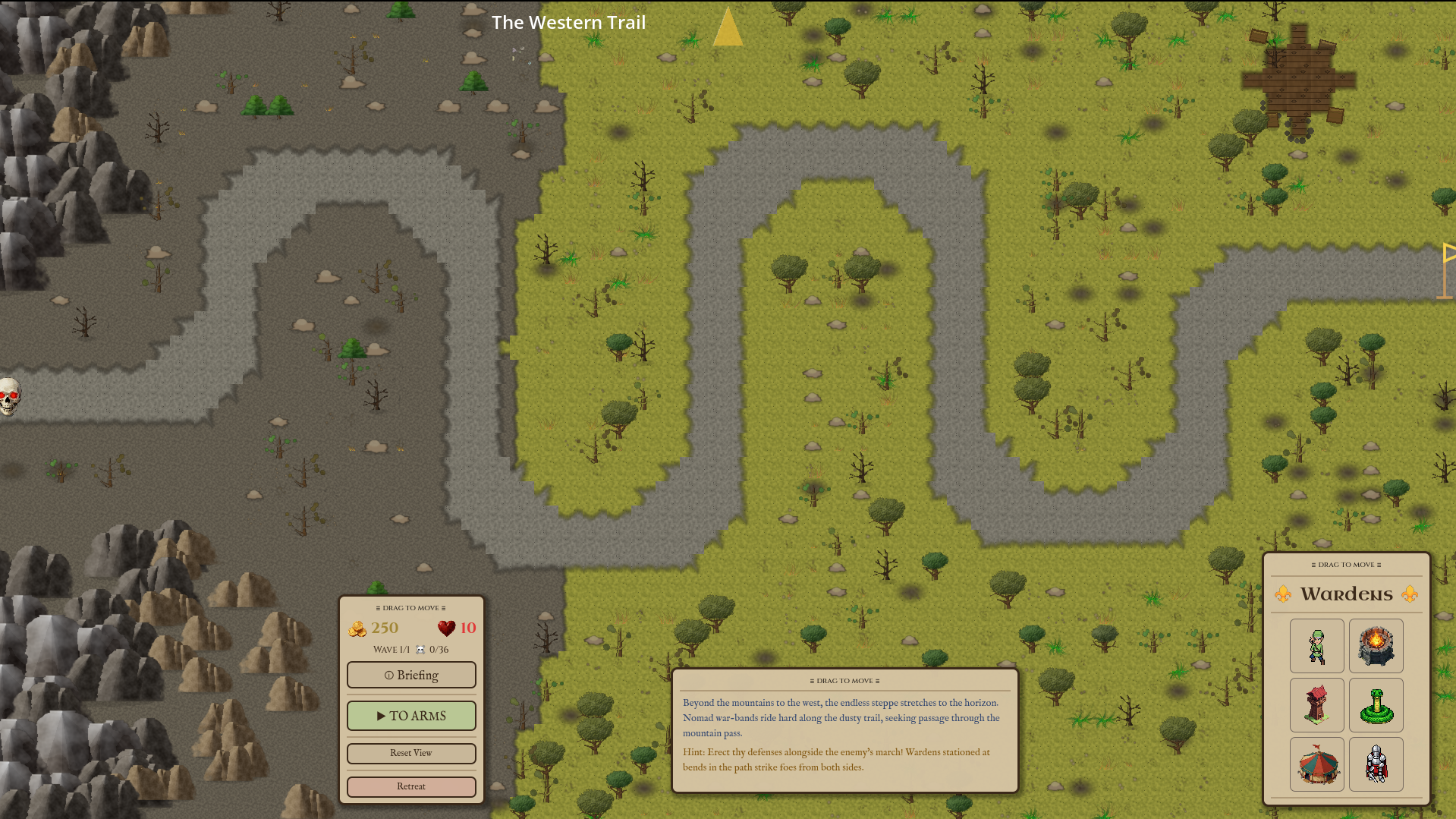 The same level rendered in-game as The Western Trail