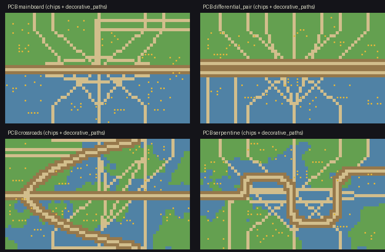 Four PCB level basemaps composited on one image