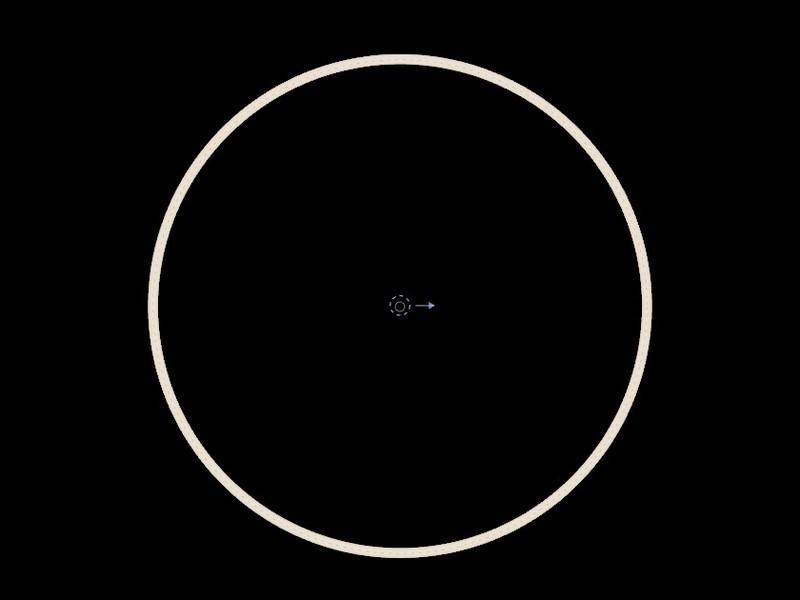An Einstein ring: a distant star lensed into a ring around the star in front of it