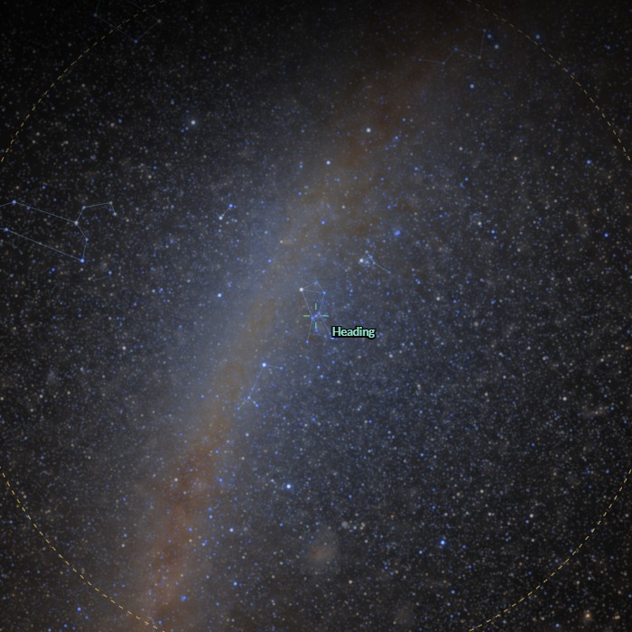 At 50%: the stars somewhat crowded toward the centre, the Milky Way band visible