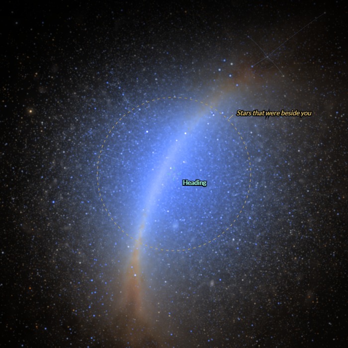 At 90%: a crowd of blue stars and a blue glow around the centre