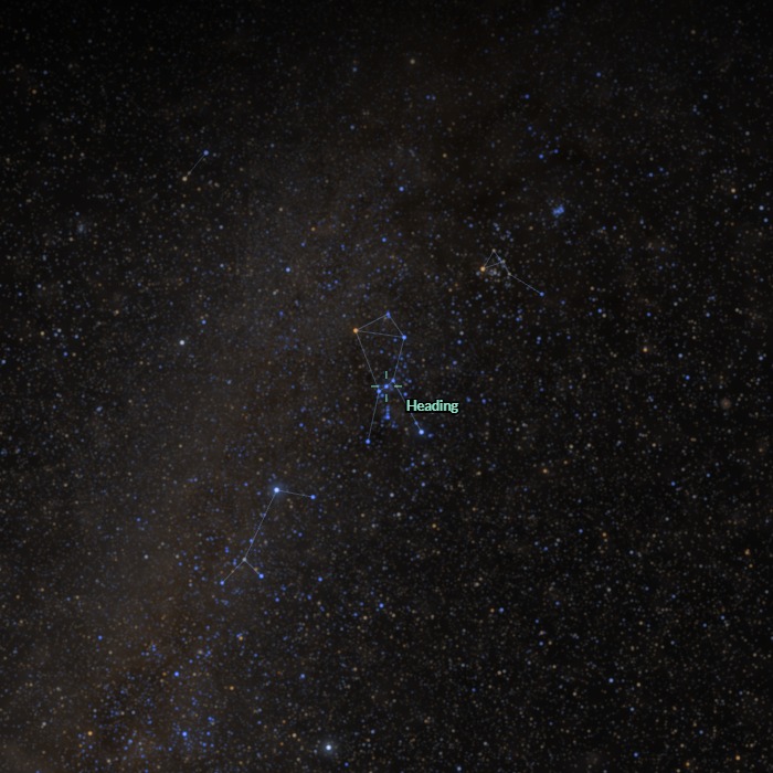 The sky toward Orion at rest