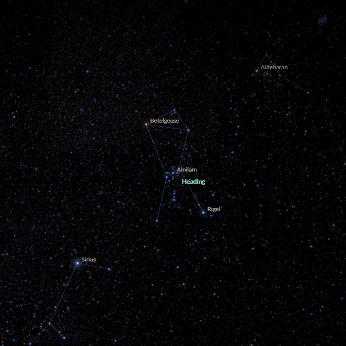 Orion and Sirius at rest
