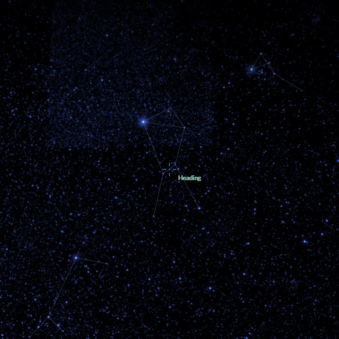 The same field at 99%, zoomed in 14 times: Orion the same shape, the stars bluer and many more of them