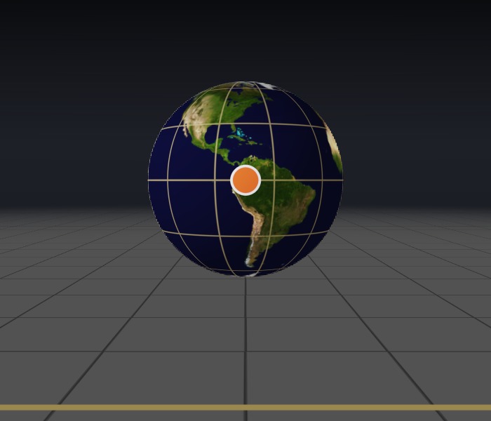 Globe at rest showing the Americas