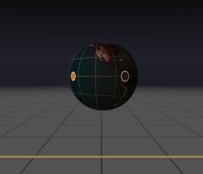 Dimmer, warmer globe straight ahead
