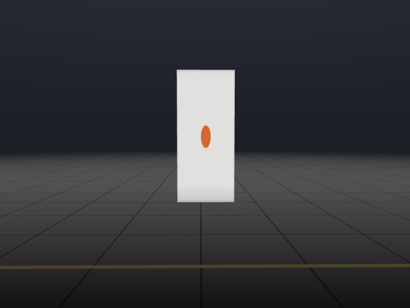 The die squashed to a narrow upright slab