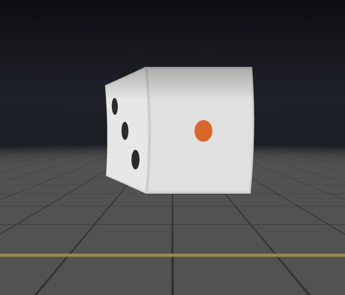 Die at 50%, looking turned 30 degrees