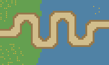 Pastoral biome — dual-zone terrain with winding path