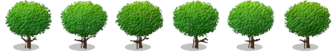 Procedurally generated oak tree variants